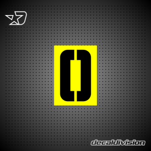 Reflective Number Sticker 0 - Stencil Square